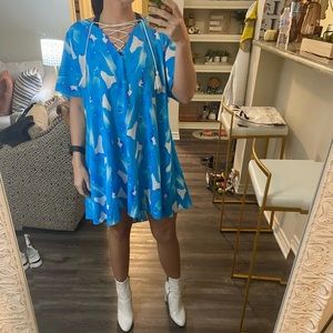 High Low, Blue leaf, Buddy Love M/L. Never worn with no tags. Perfect condition